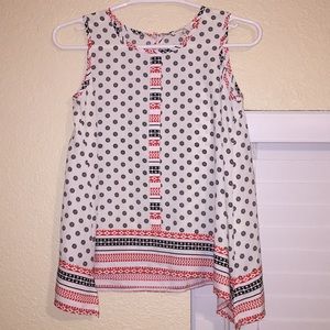 patterned flowy tank top